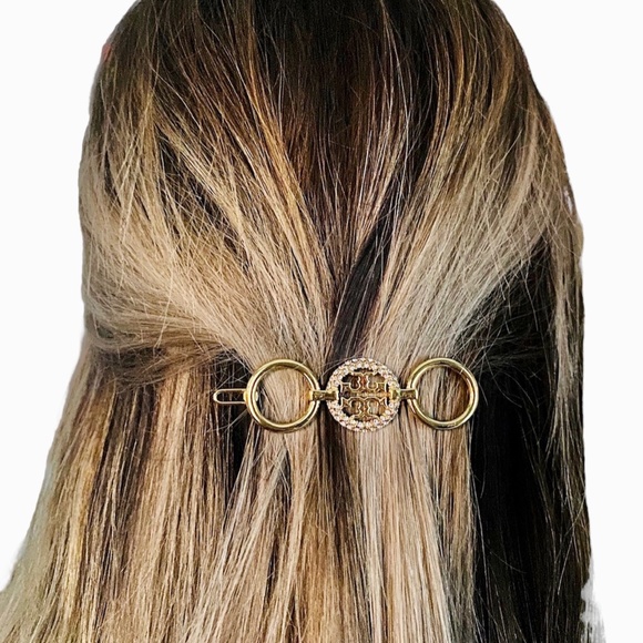 New Authentic Tory Burch Miller Pavè Hair Barrette $248 - Picture 2 of 8